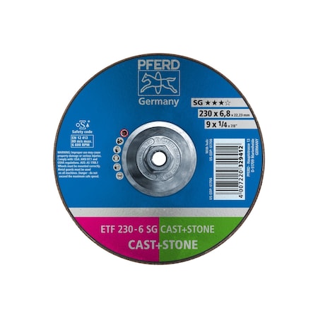 Pferd Grinding Wheel, Saucer, 9"x1/4 61708